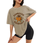 Espresso Yourself Women's Oversized Tee - Natural