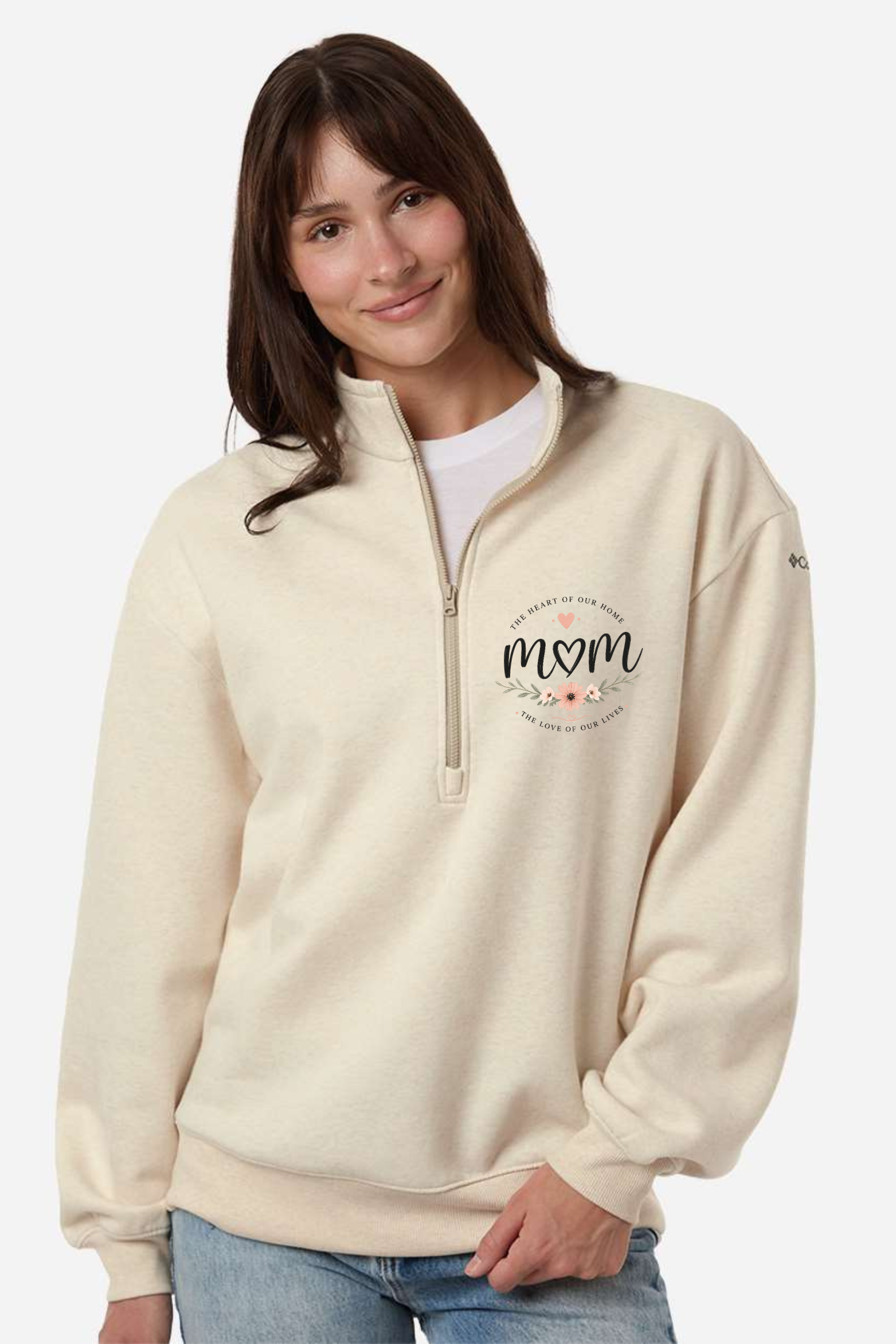 Columbia Women's Aldermore Half-Zip Pullover (The heart of our home) hero product mockup