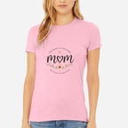 Mom The Heart Of Our Home Women's Ultra-Premium Triblend T-Shirt - Pink front mockup