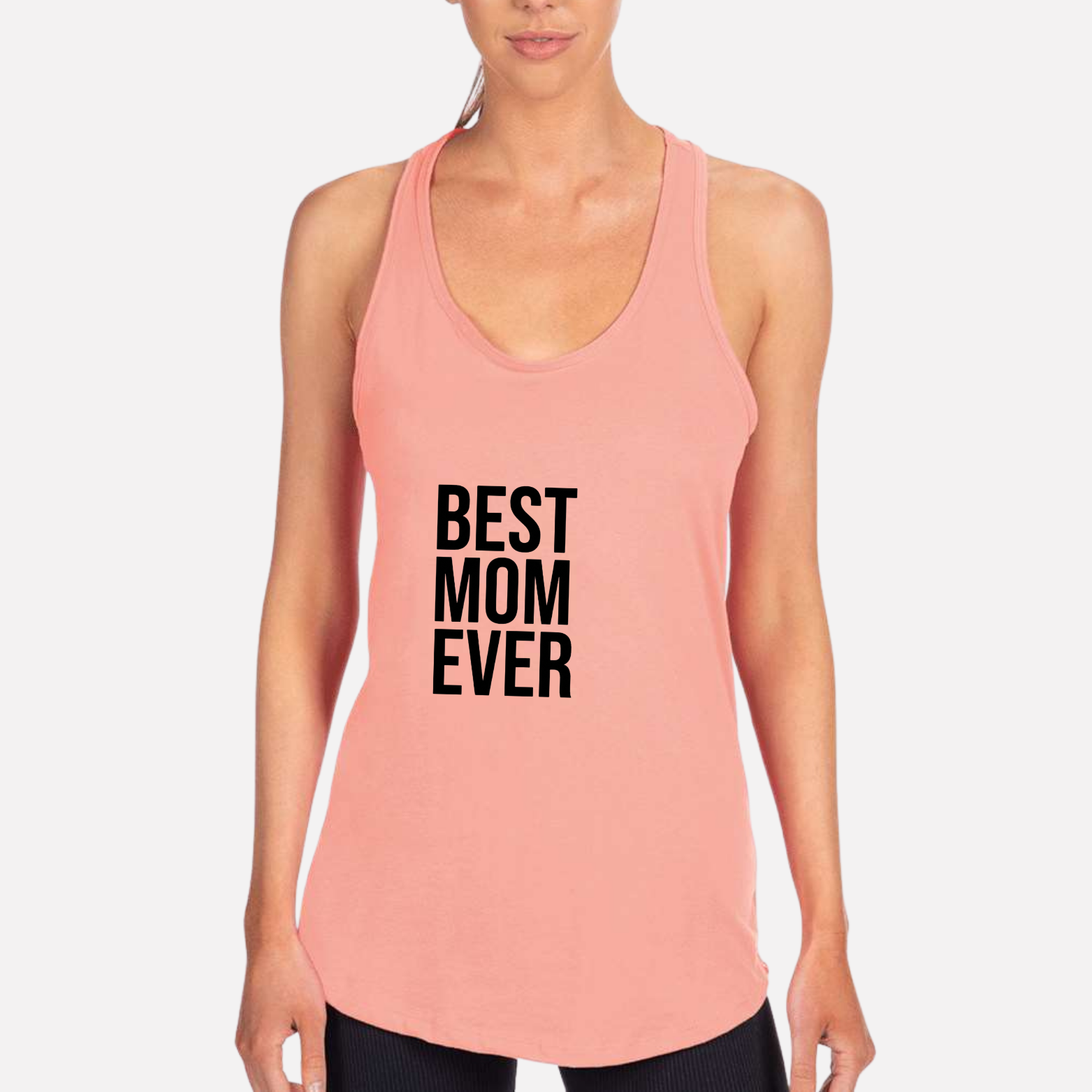 Best Mom Ever Women's Racerback Tank - Black front mockup