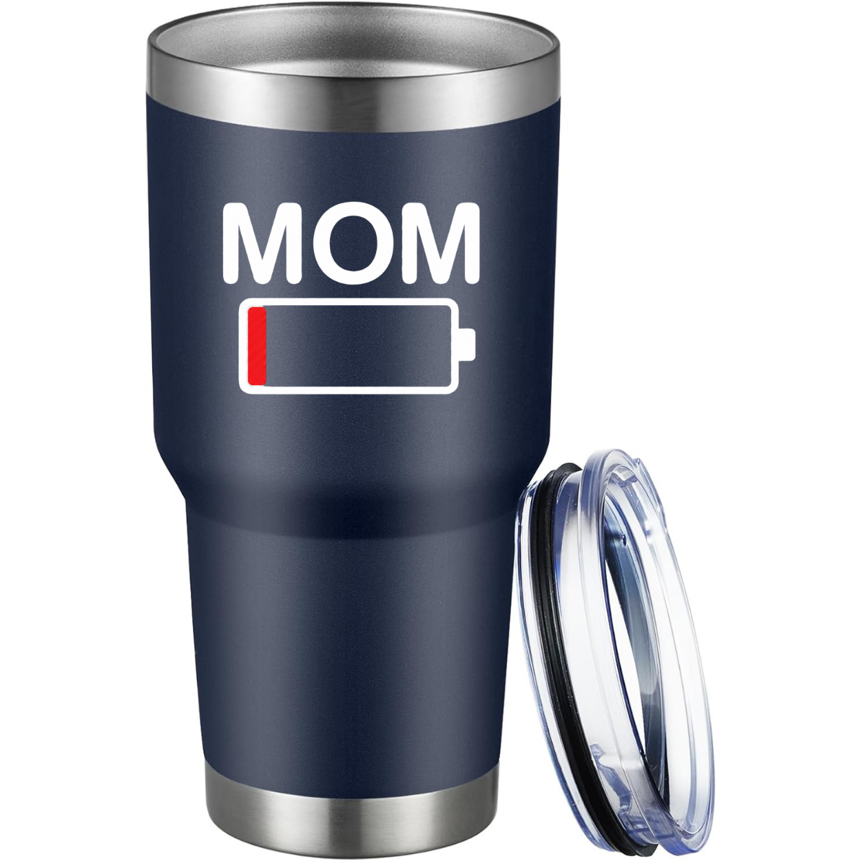 Mom Battery Low 30oz Tumbler hero product mockup