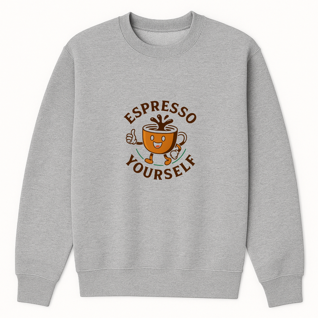Espresso Yourself Crewneck Sweatshirt - Sports Grey mockup