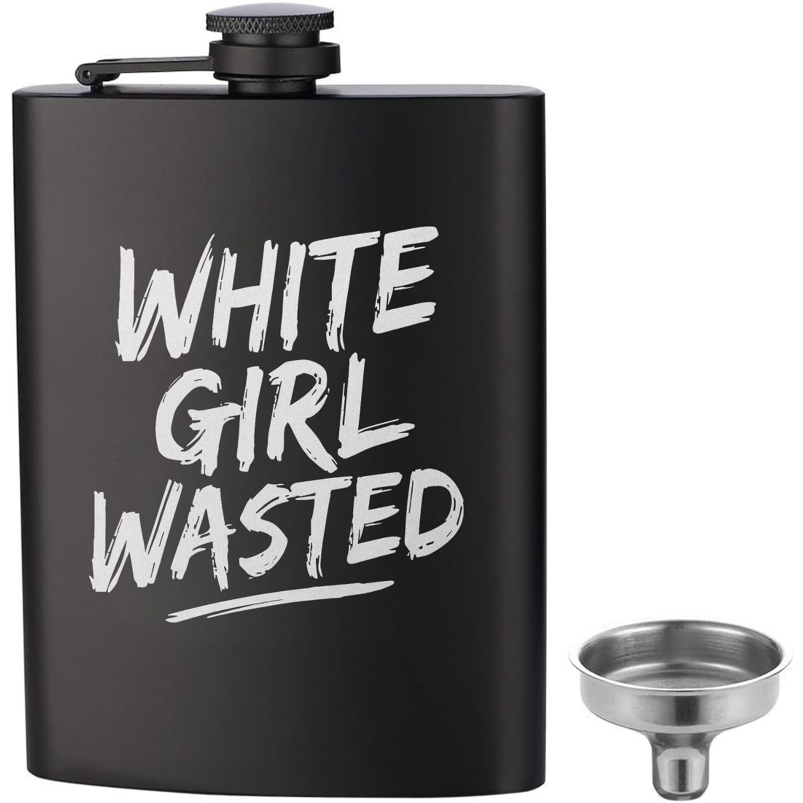 White Girl Wasted Flask - Black
