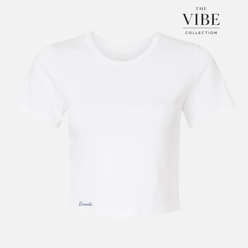 Women's Baby Rib Cropped T-Shirt (Name)