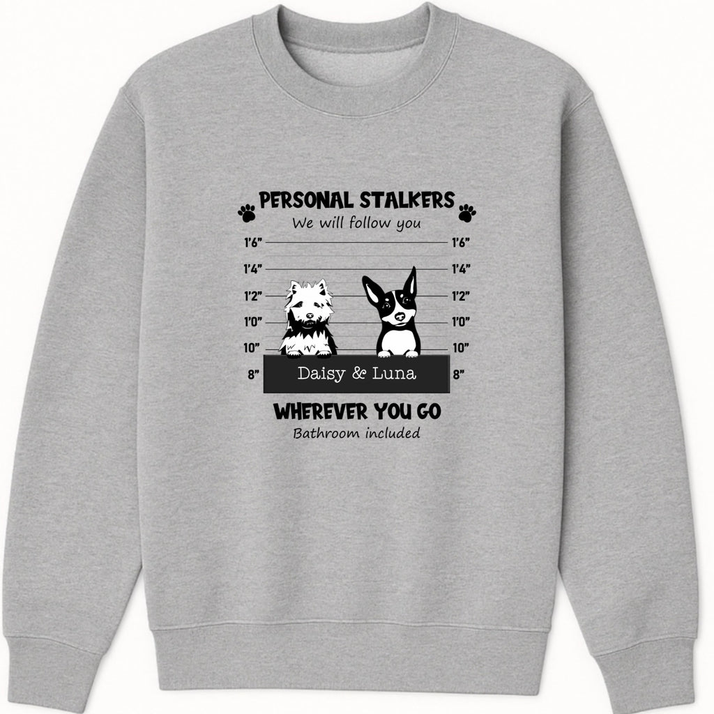 Personal Stalker - Dogs Black and White Sweatshirt hero product mockup