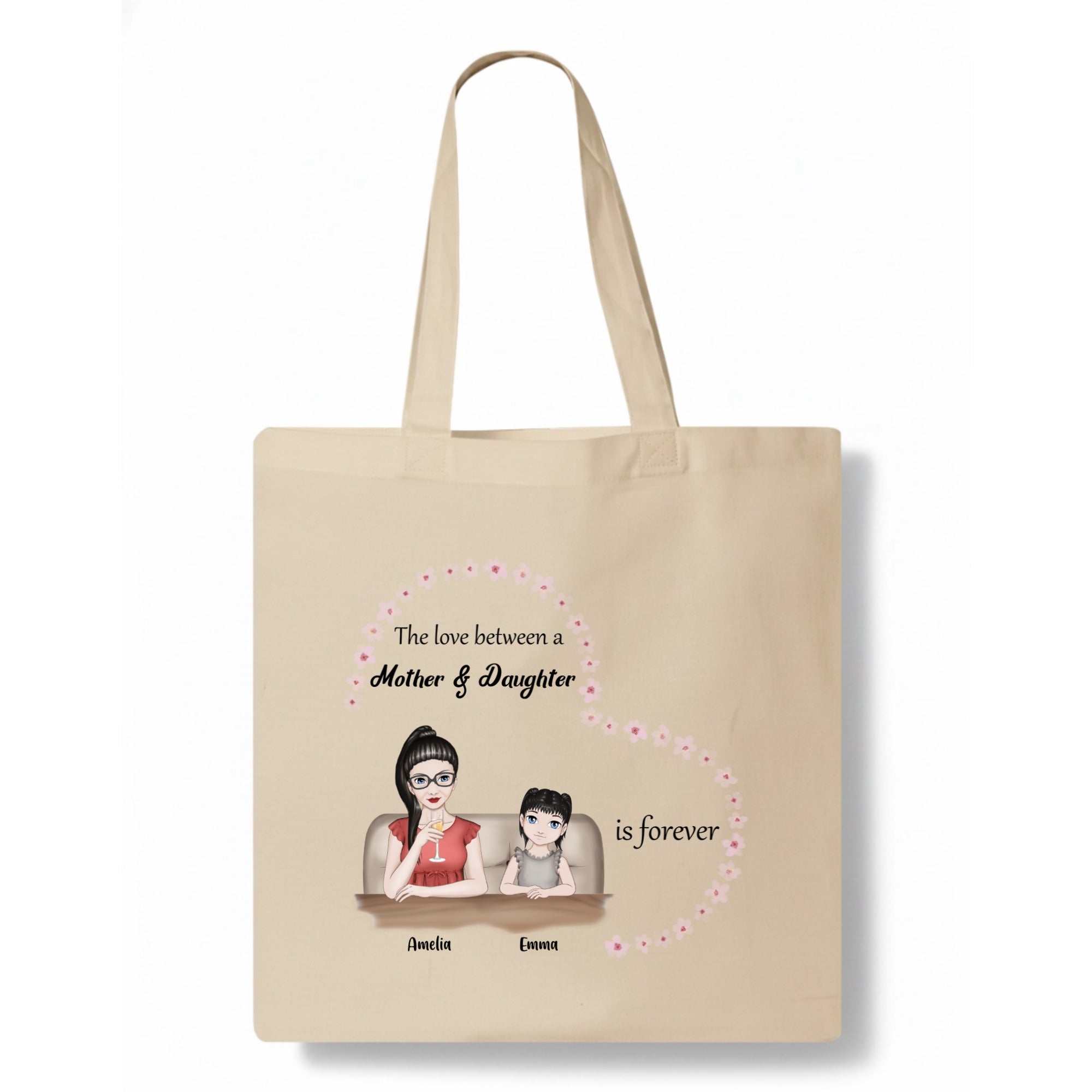 The love between a mother and daughter is forever Tote Bag hero product mockup
