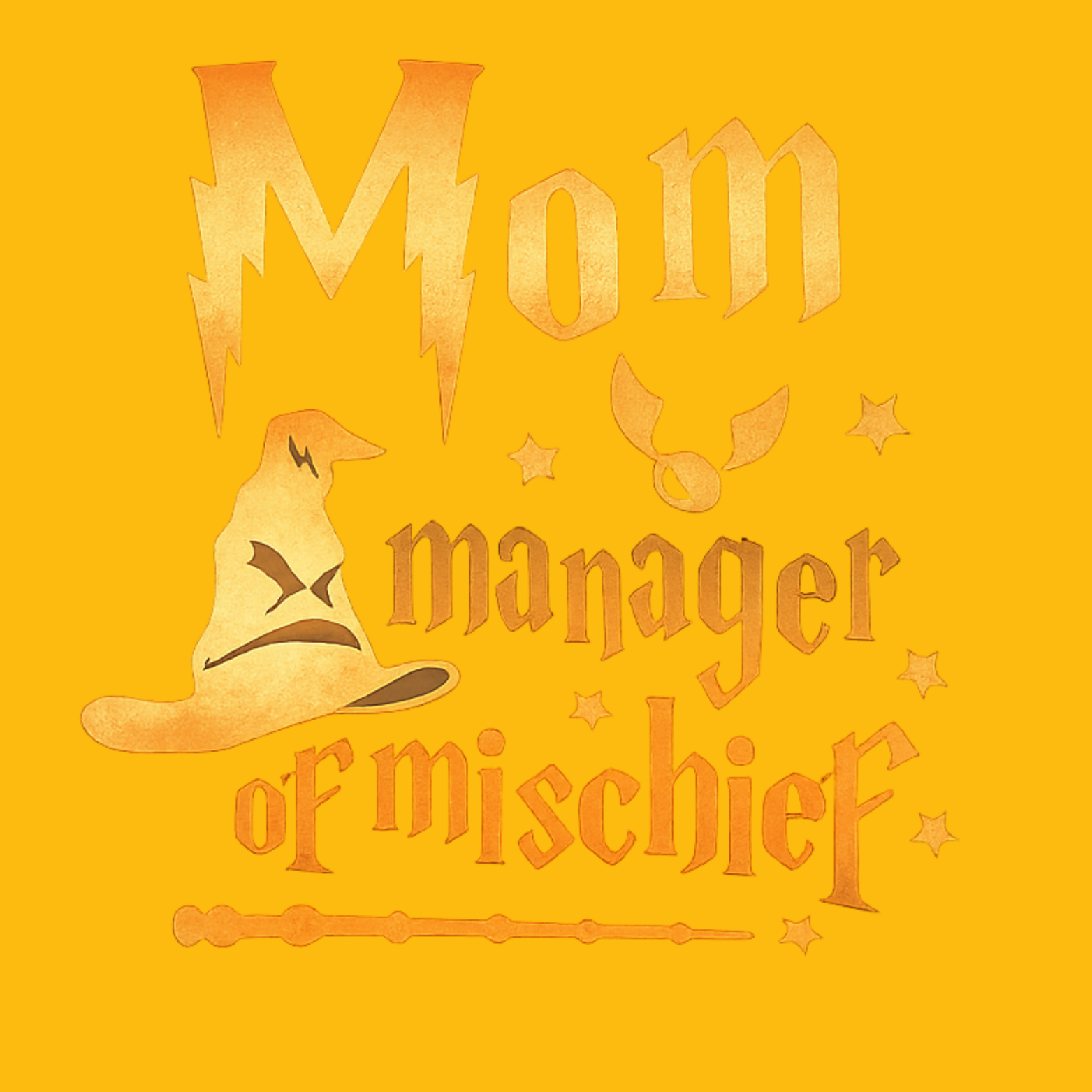 Mom Manager Of Mischief Hoodie - Yellow design preview