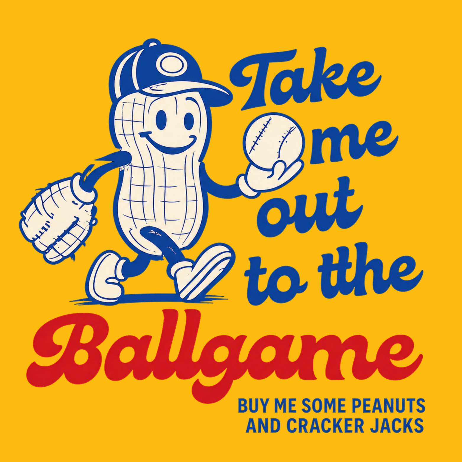 Take Me Out To The Ballgame Hoodie - Yellow design preview