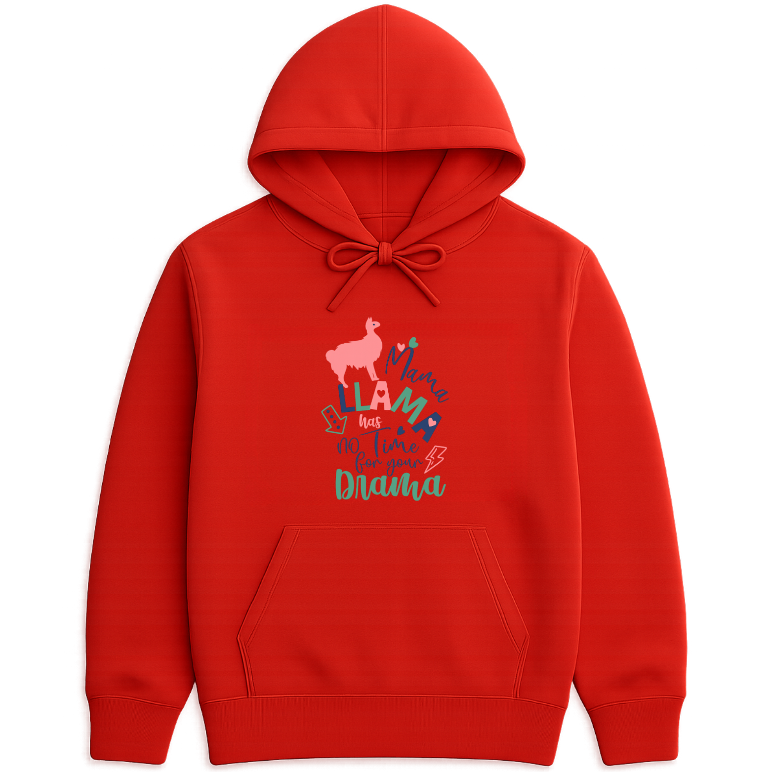 Mama Llama Hoodie - Red mockup
