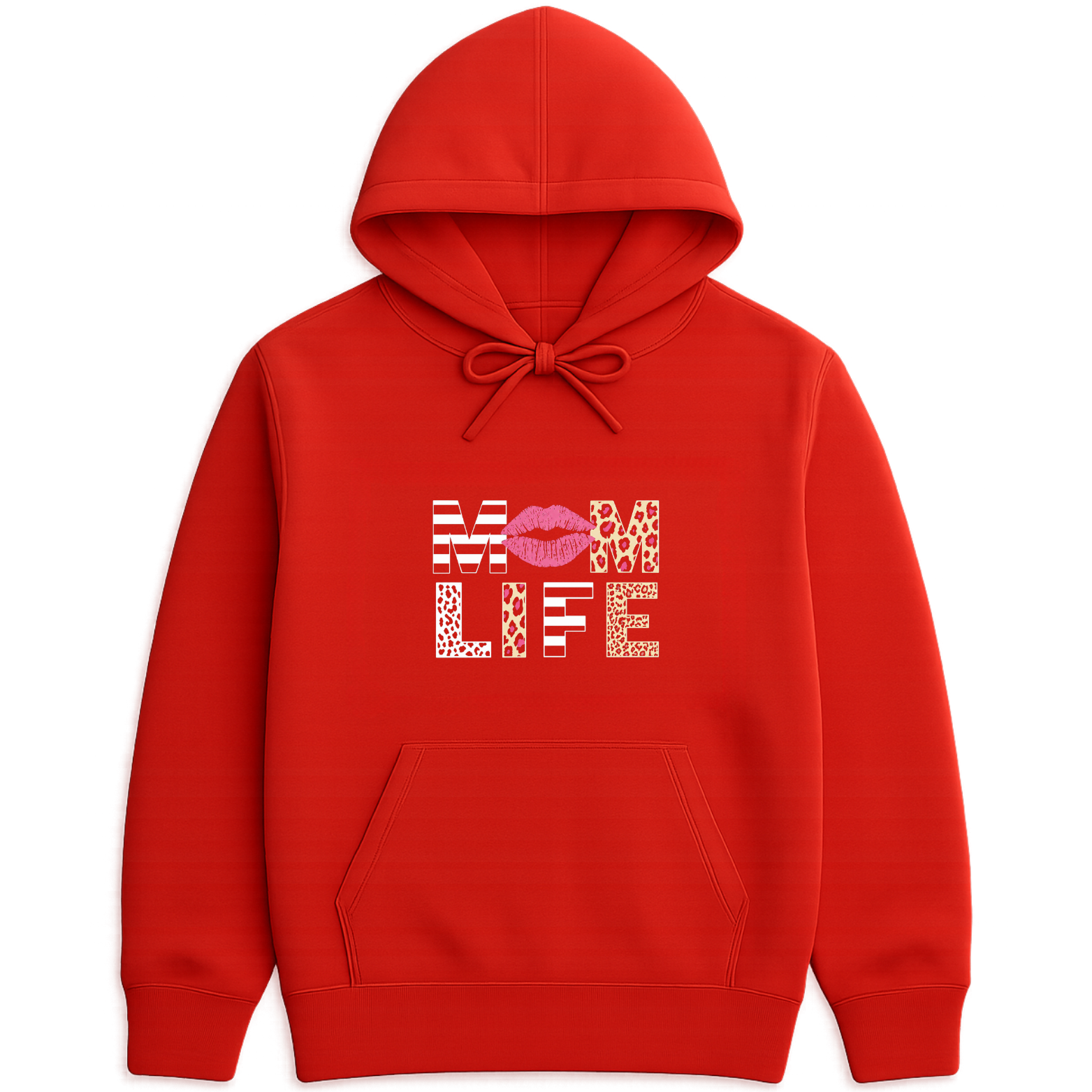 Mom Life Hoodie - Red mockup