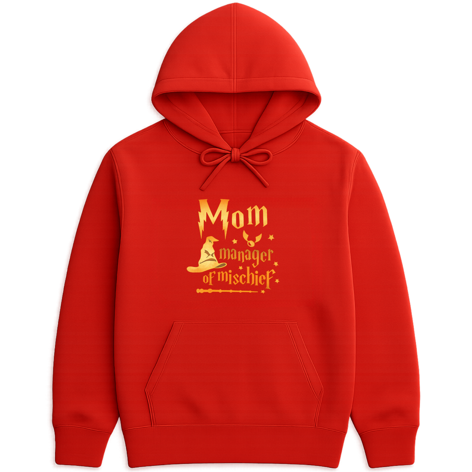 Mom Manager Of Mischief Hoodie - Red mockup