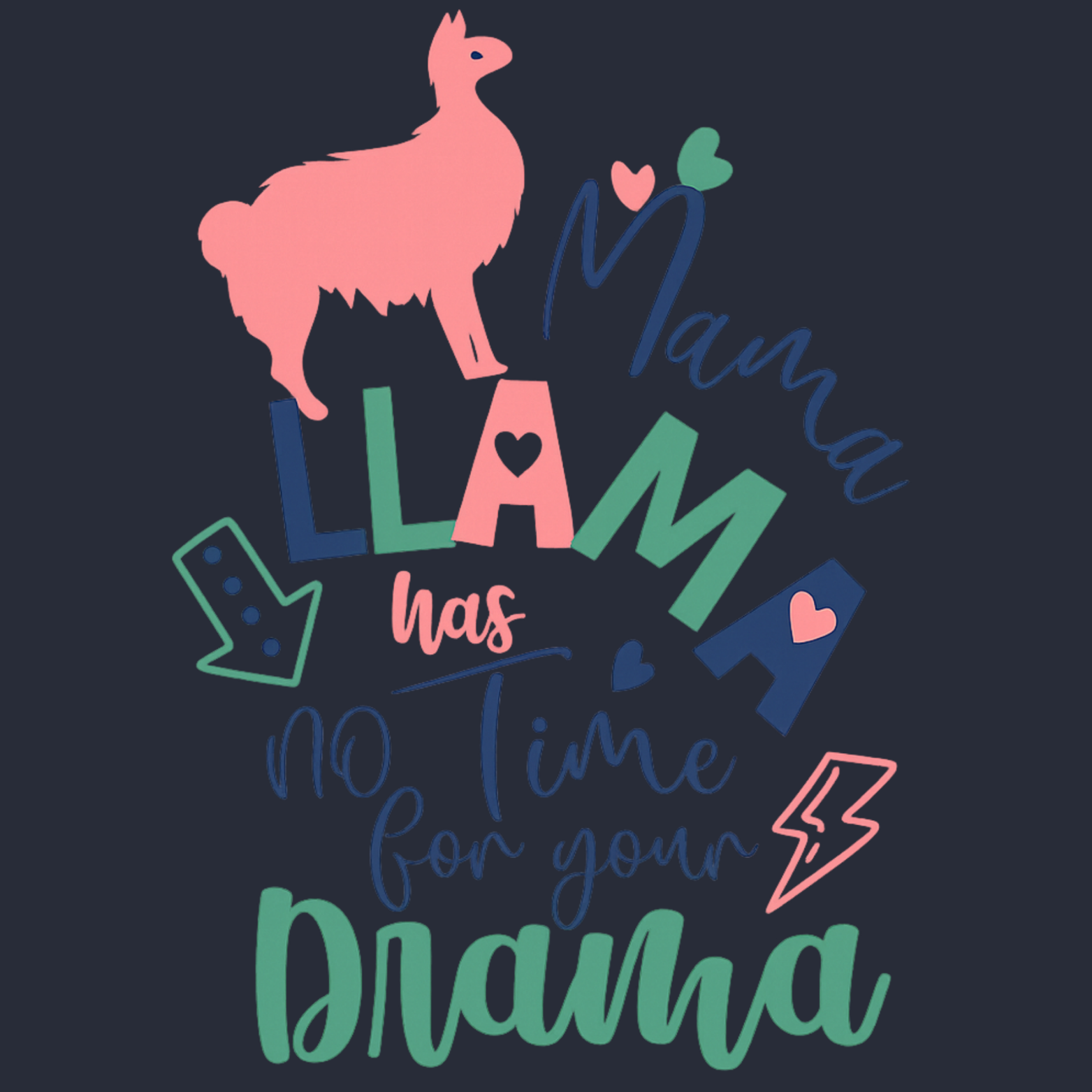 Mama Llama Women's Premium Racerback Tank - Navy design preview