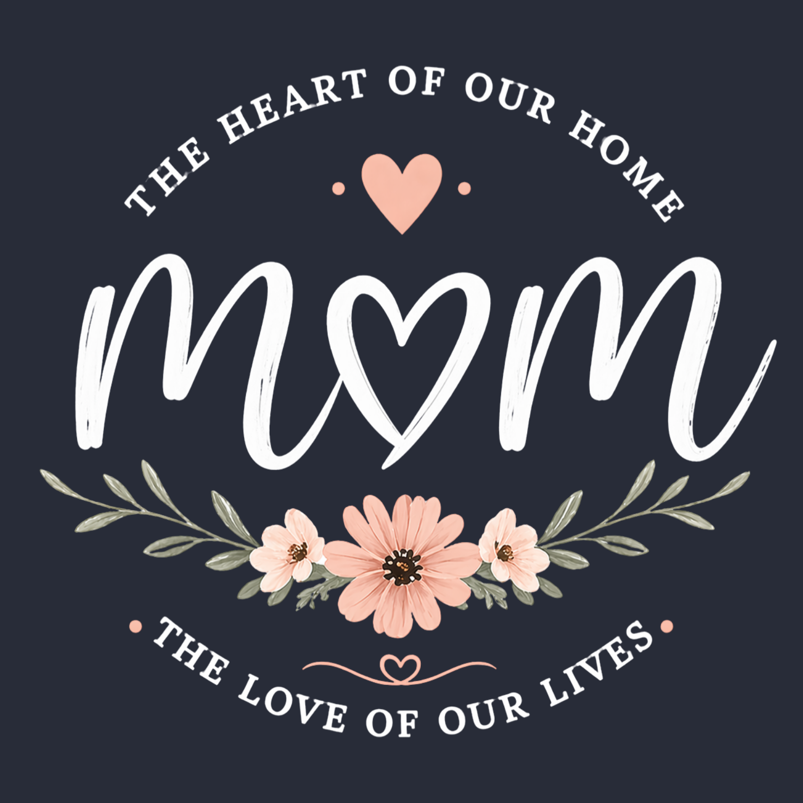 Mom The Heart Of Our Home Women's Premium Racerback Tank - Navy design preview