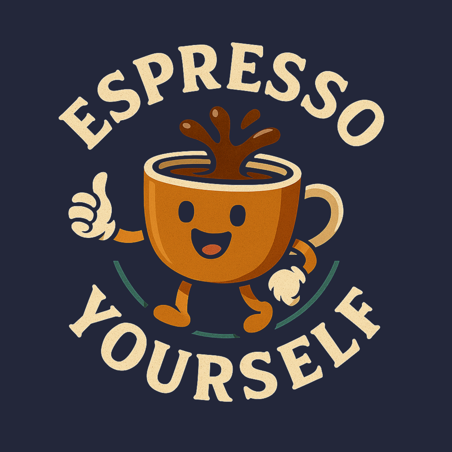 Espresso Yourself Classic T-Shirt - Navy design preview