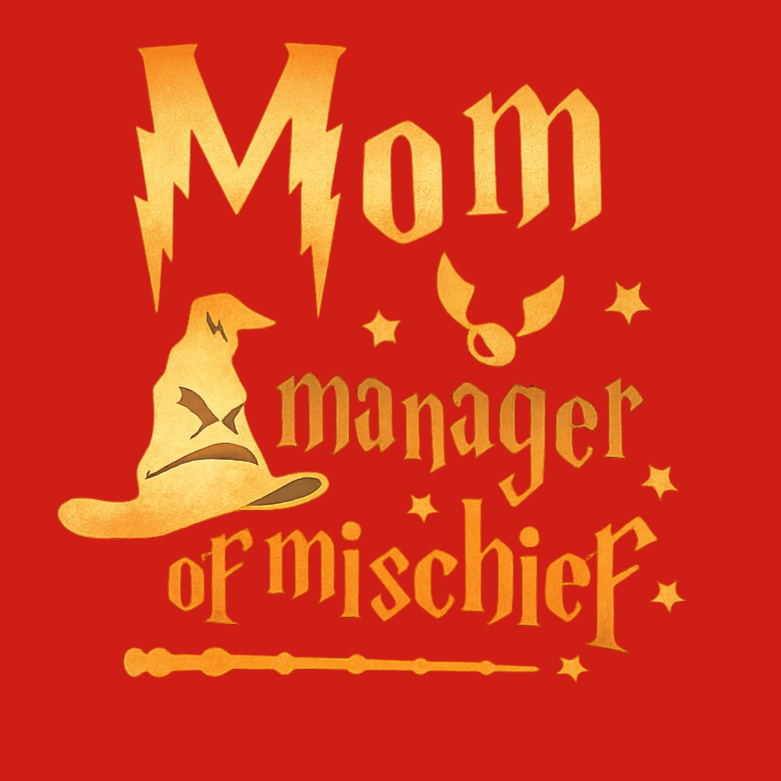 Mom Manager Of Mischief Hoodie - Red design preview