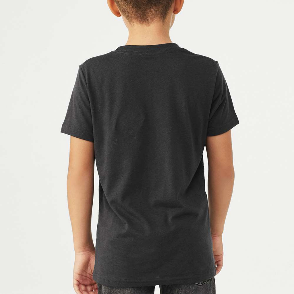 USA Youth Triblend Tee - Black Heather back mockup