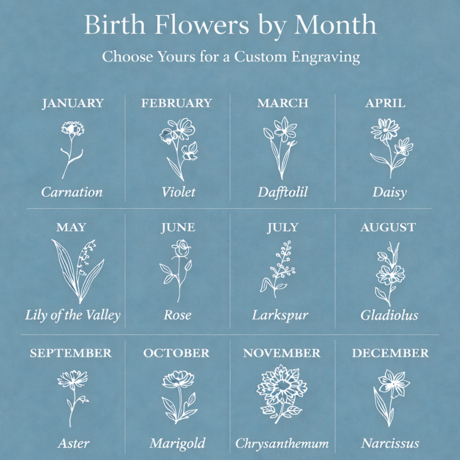 Velvet Birth Month Jewelry Box (Name)