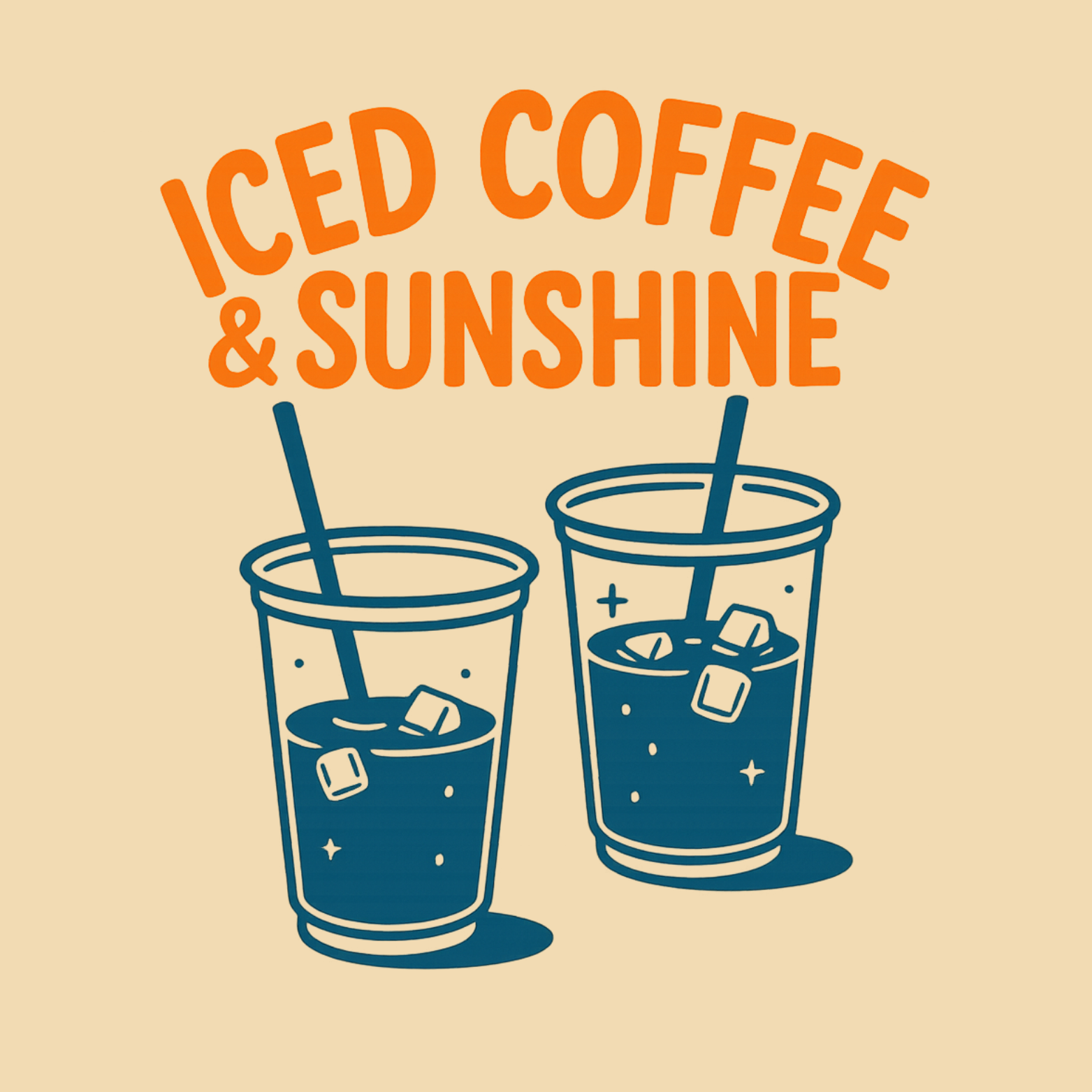 Iced Coffee and Sunshine Hoodie – Summer Coffee Lover Graphic Sweatshirt – Fun Barista Gift