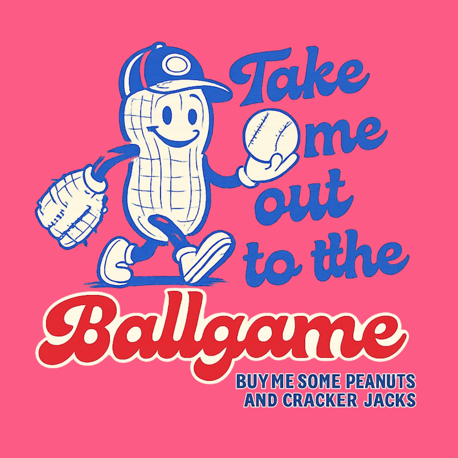 Take Me Out To The Ballgame Youth Triblend Tee - Pink design preview