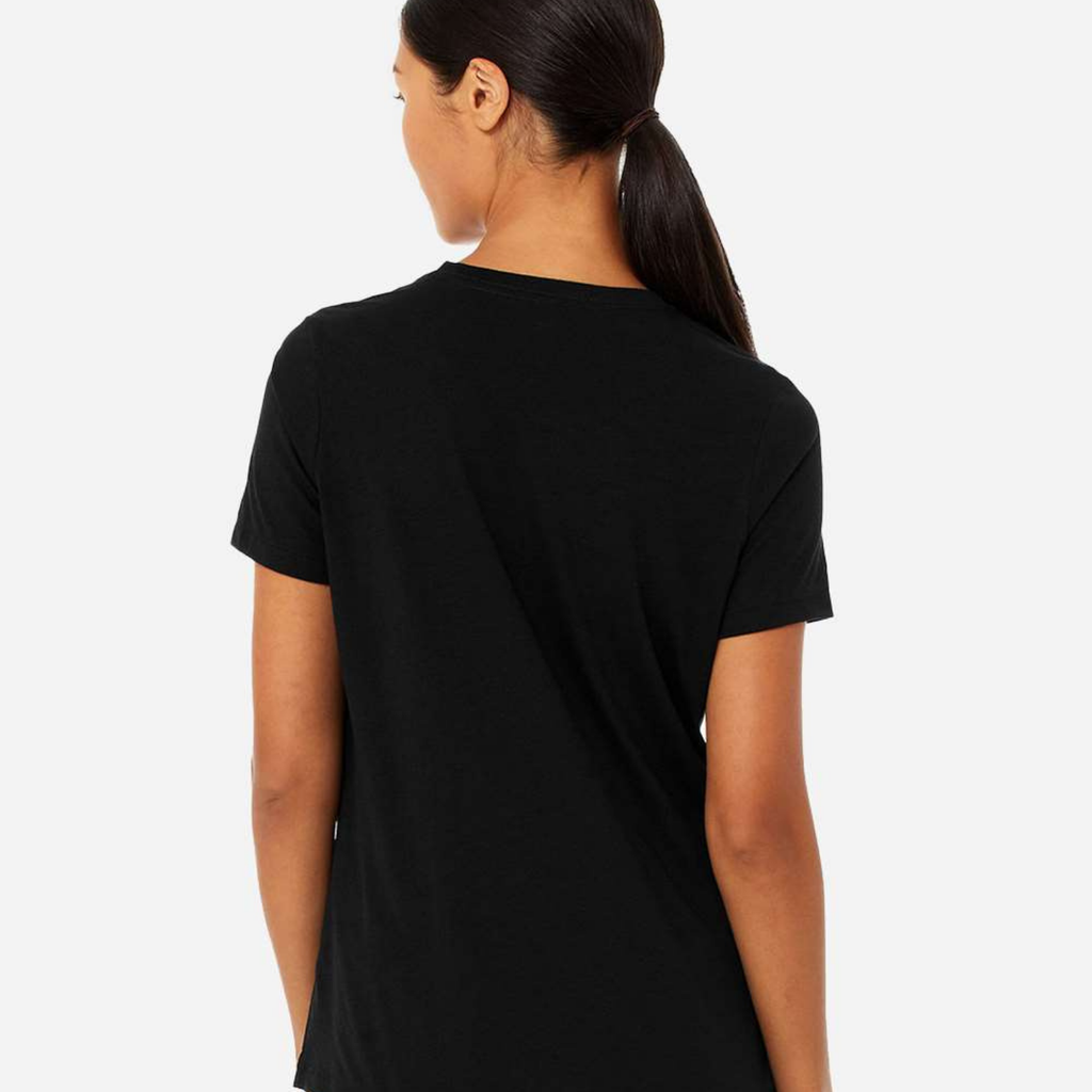 Mom Manager Of Mischief Women's Ultra-Premium Triblend T-Shirt - Pink back mockup