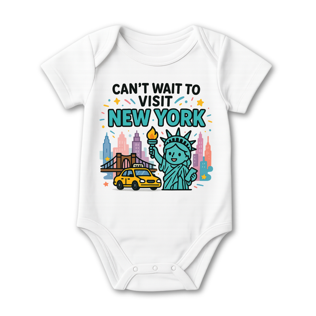 Can't Wait To Visit New York Baby Onesie color variation 1