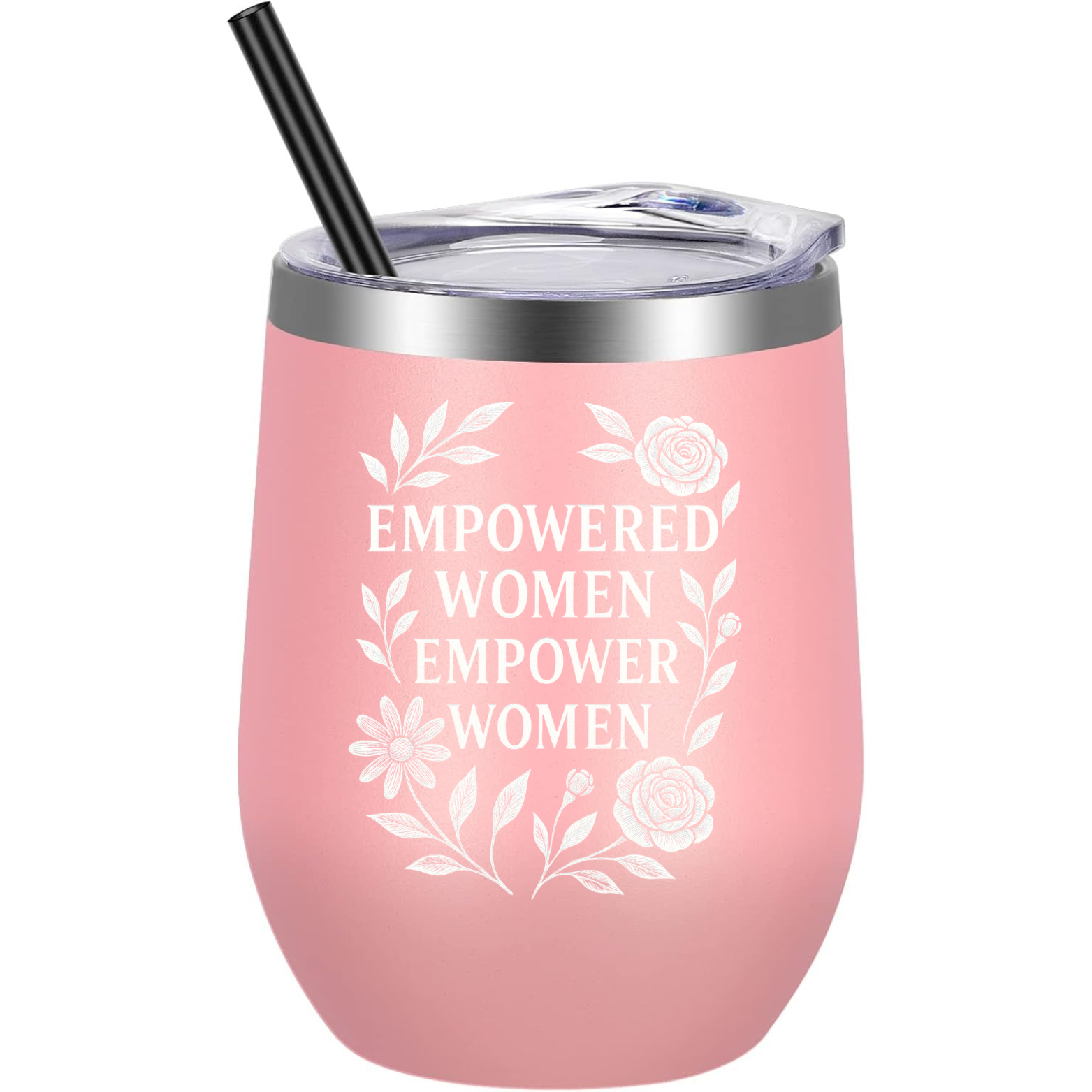 Empowered Women Wine Tumbler - Pink