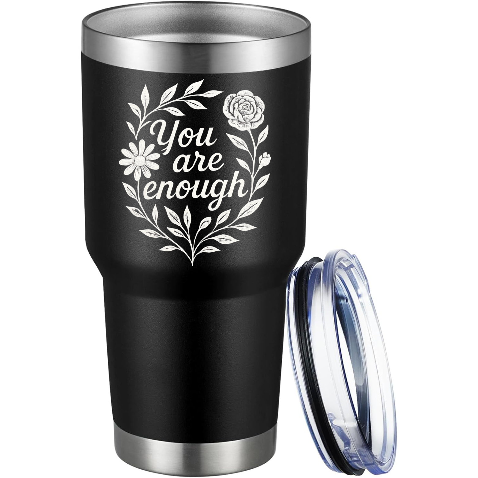 You Are Enough 30oz Tumbler - Black