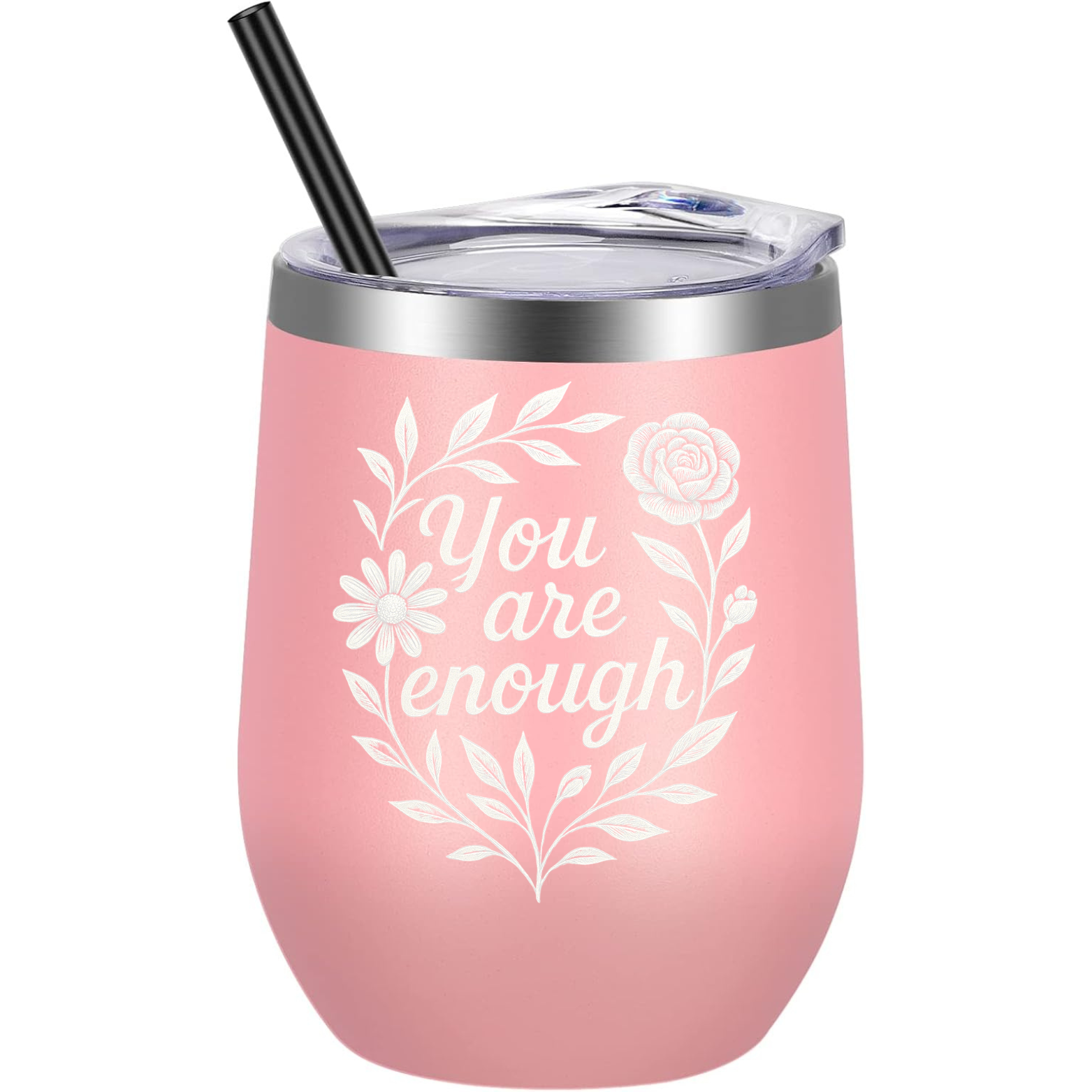 You Are Enough Wine Tumbler - Pink