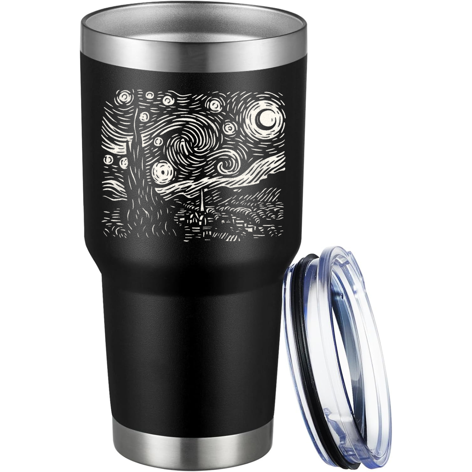 Starry Night 30oz Tumbler - Black