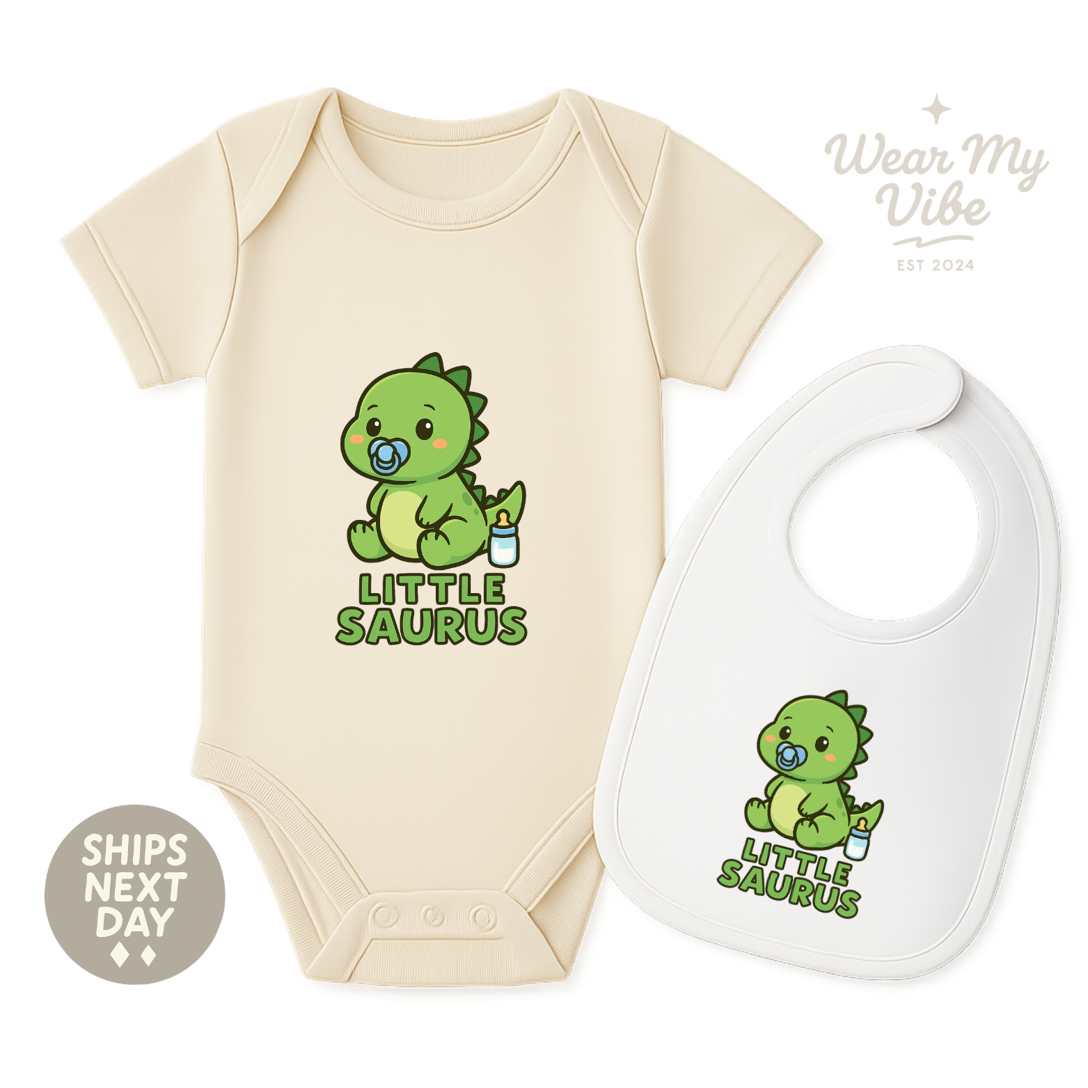 Little Saurus Baby Onesie color variation 1