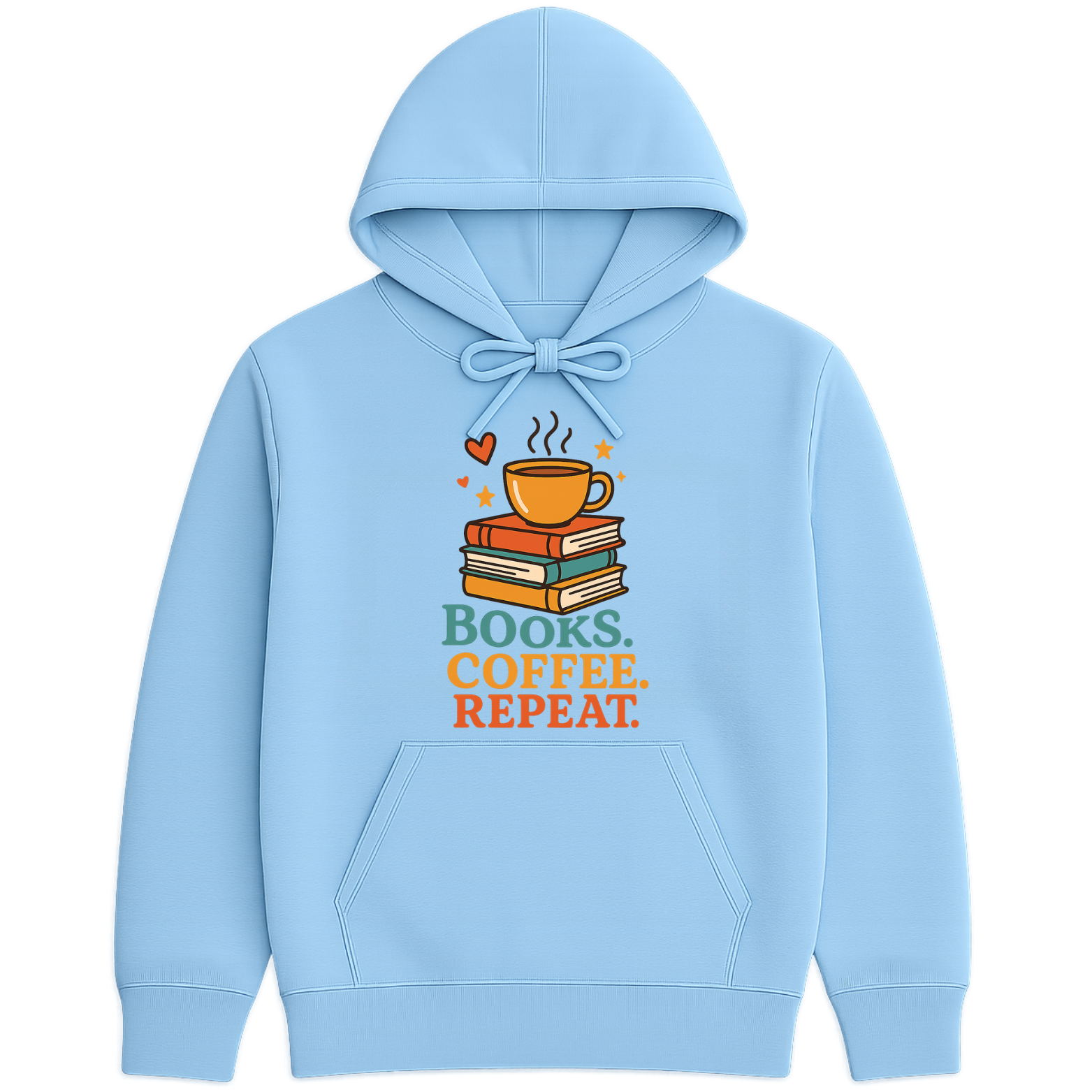 Books Coffee Repeat Hoodie - Blue