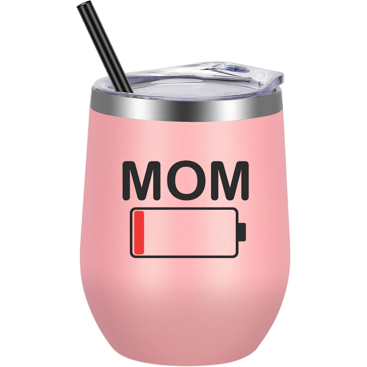 Mom Battery Low Wine Tumbler color variation 1