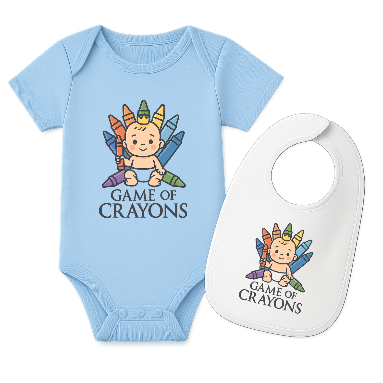 Game Of Crayons Baby Onesie color variation 1