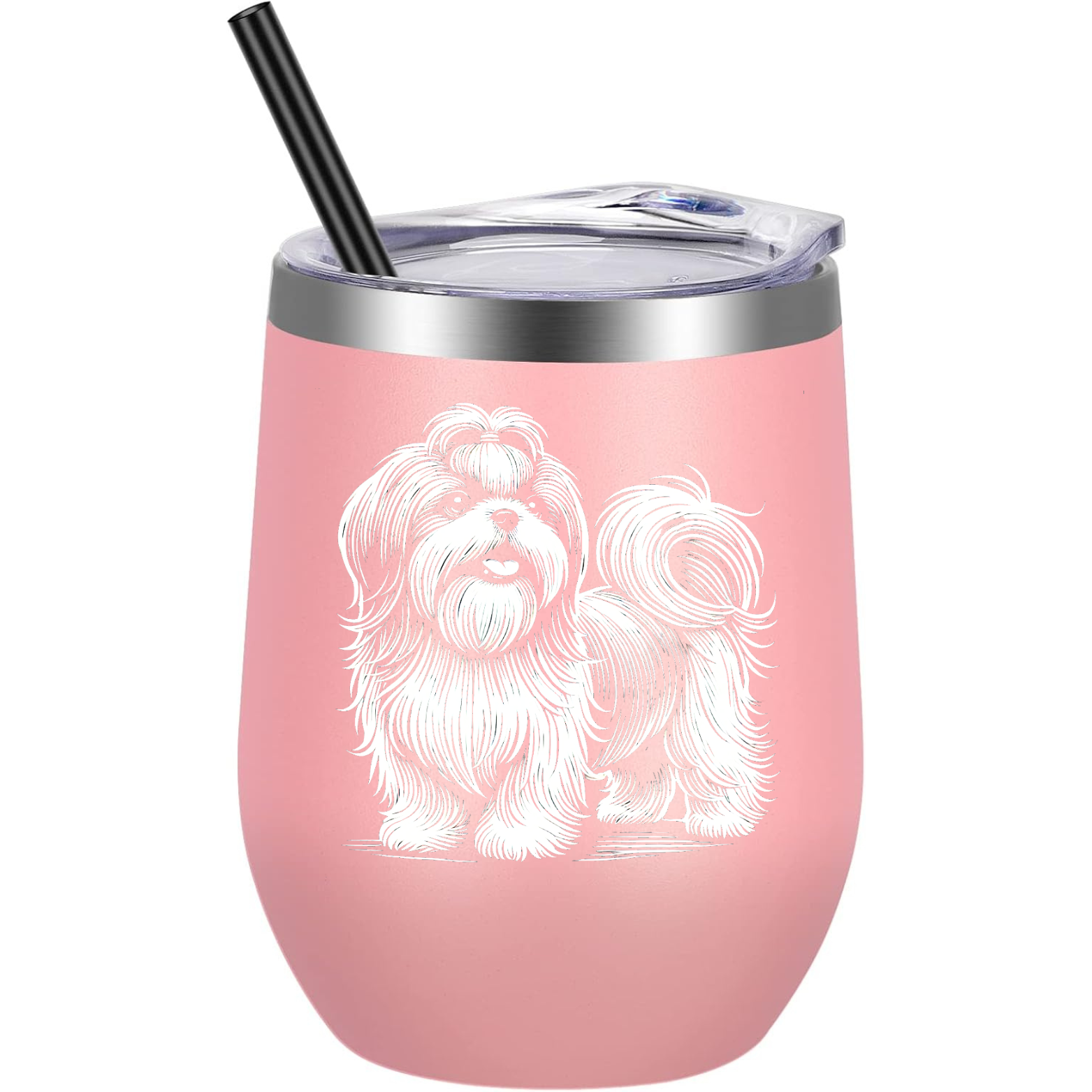 Shih Tzu Wine Tumbler - Pink