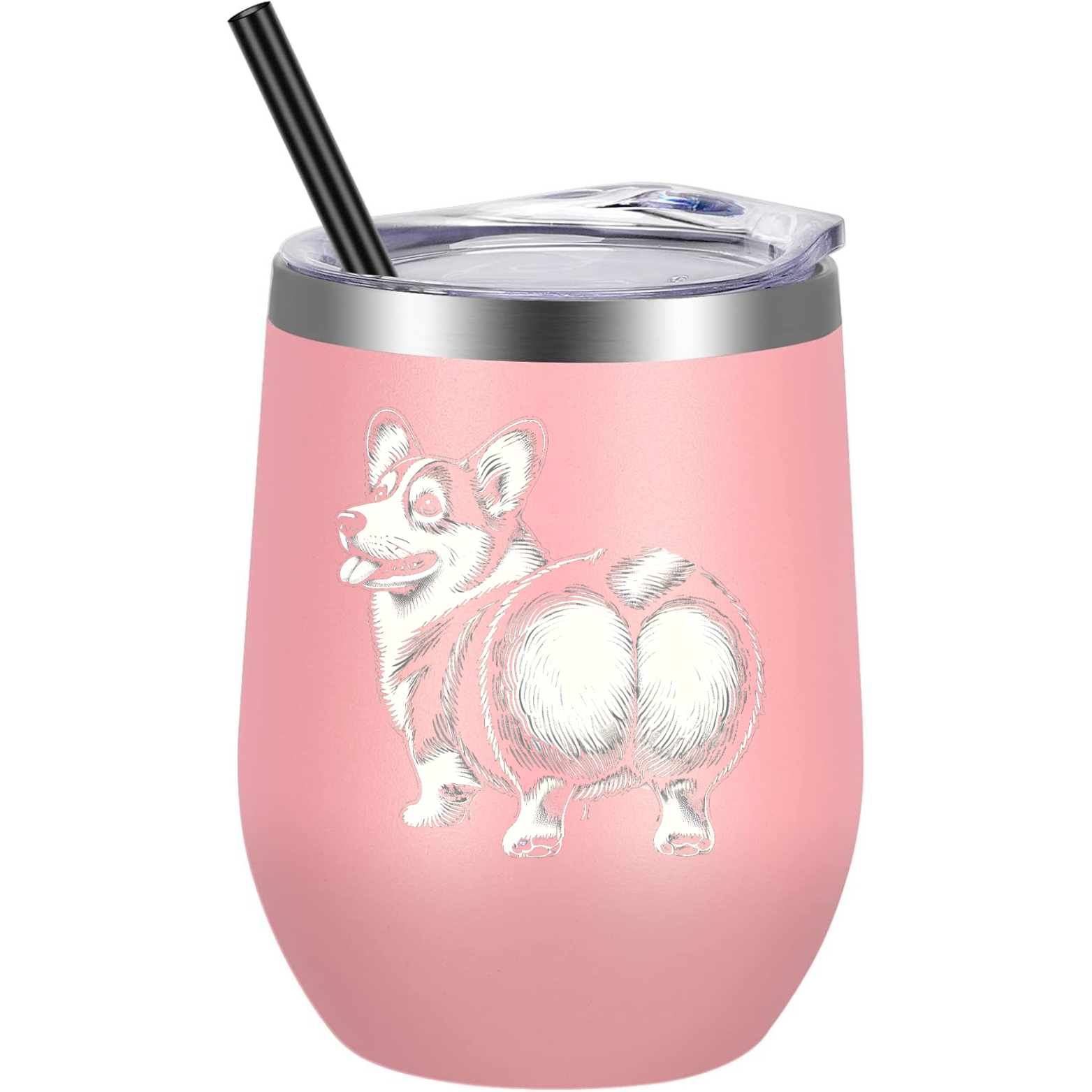 Corgi Wine Tumbler - Pink