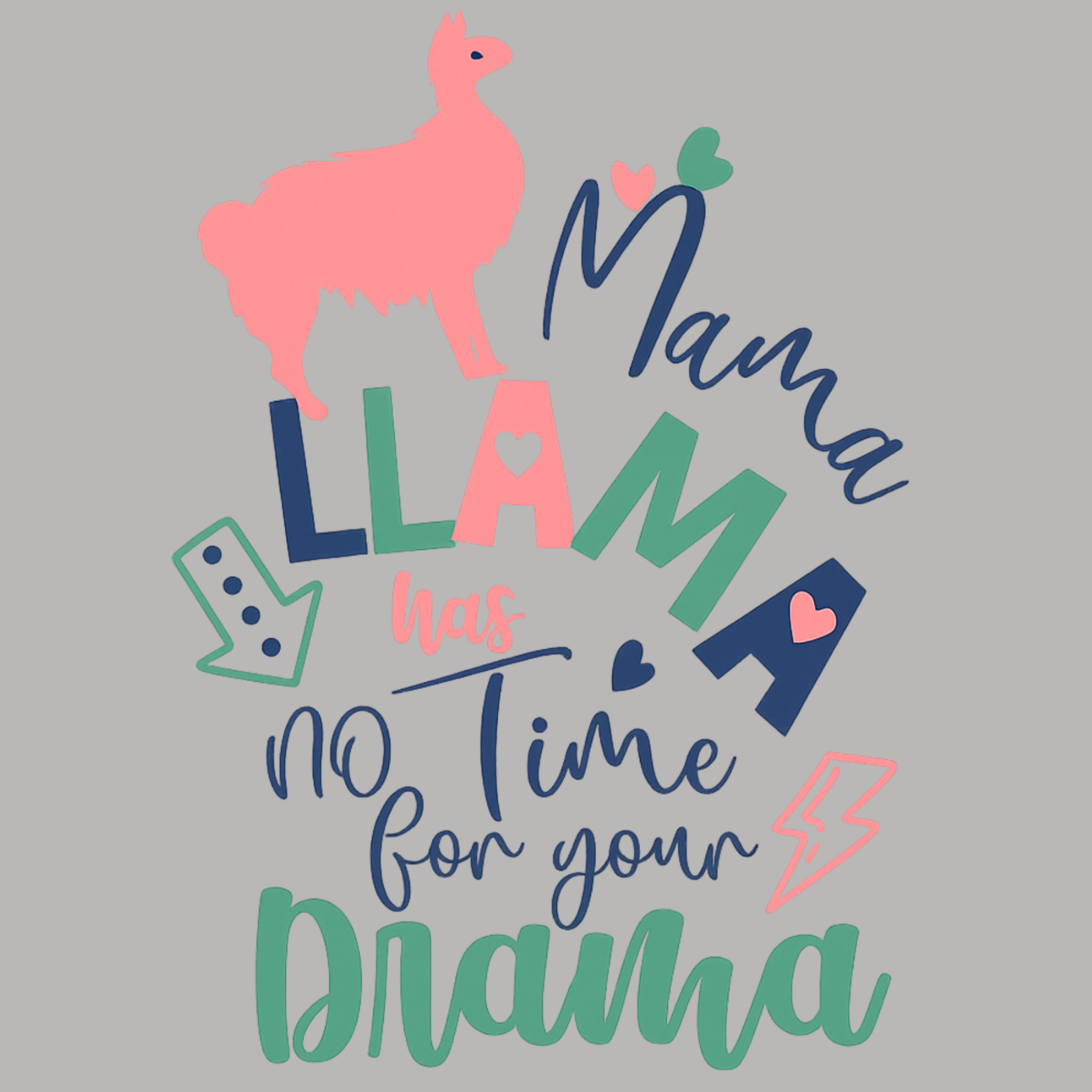 Mama Llama Crewneck Sweatshirt - Sports Grey design preview