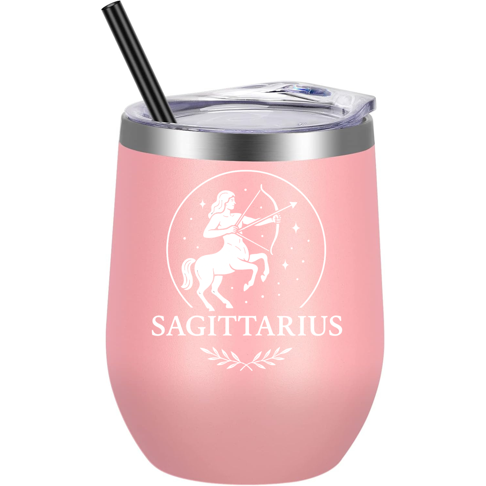 Sagittarius Wine Tumbler - Pink