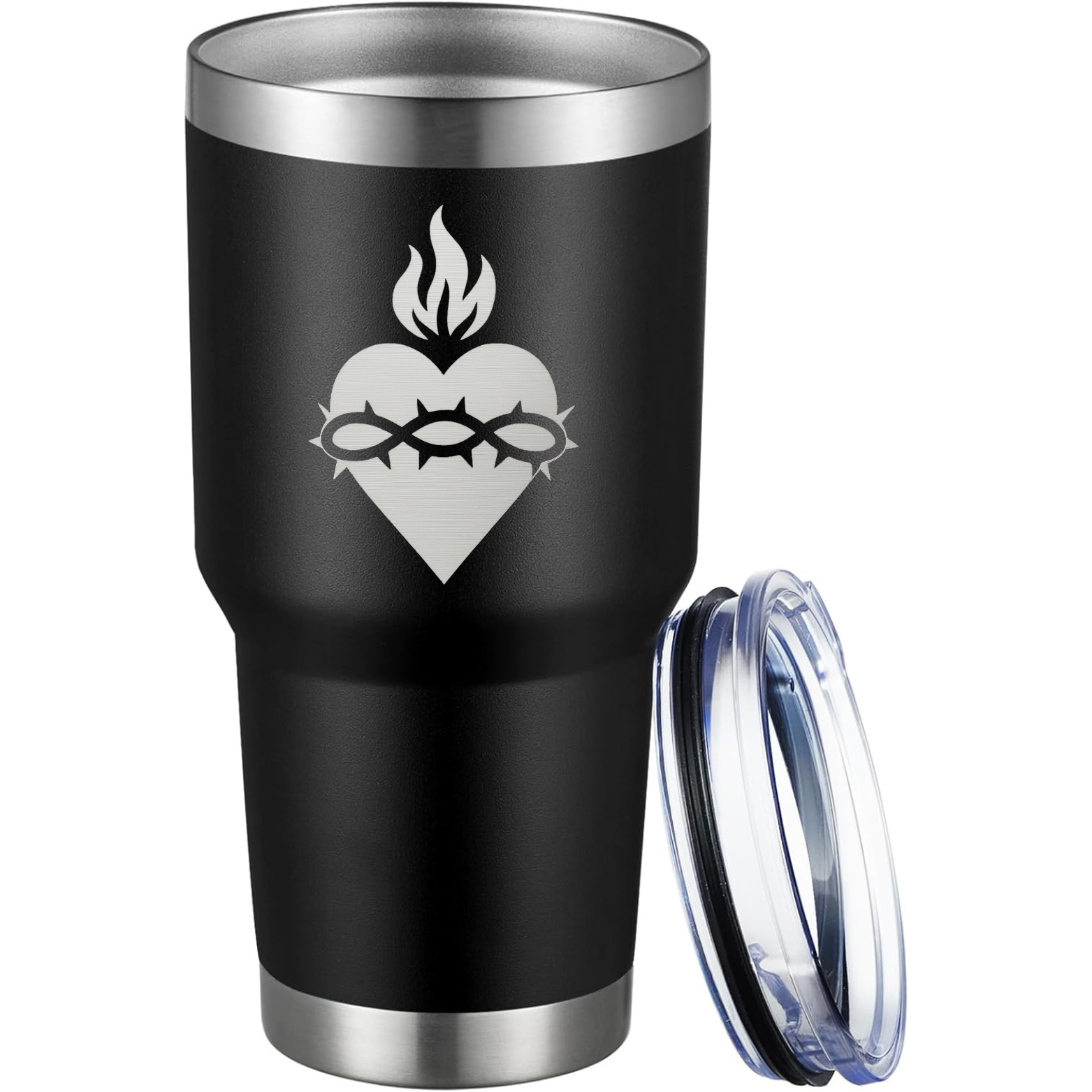 Sacred Heart 30oz Tumbler - Black