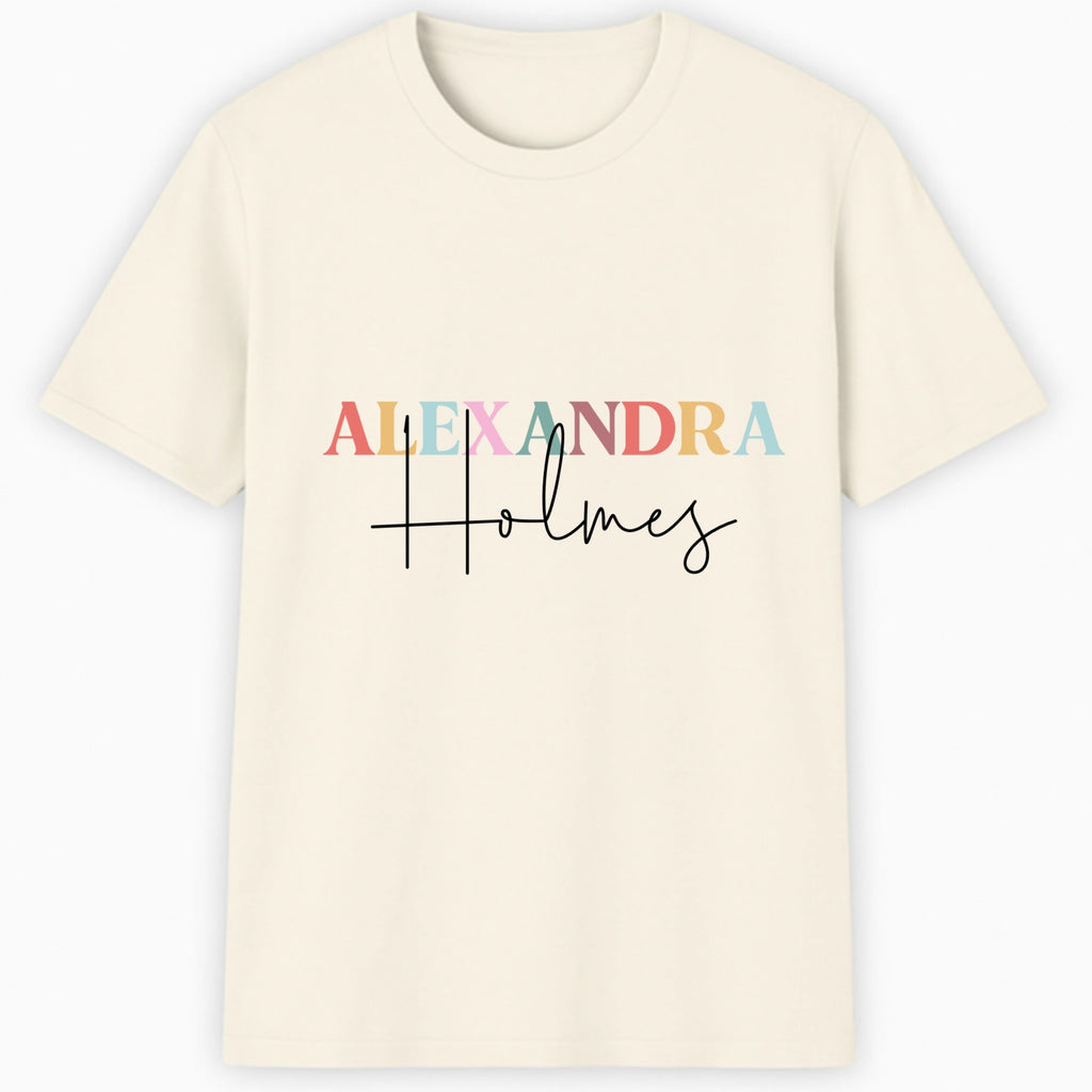 Colorful Name Classic T-Shirt hero product mockup