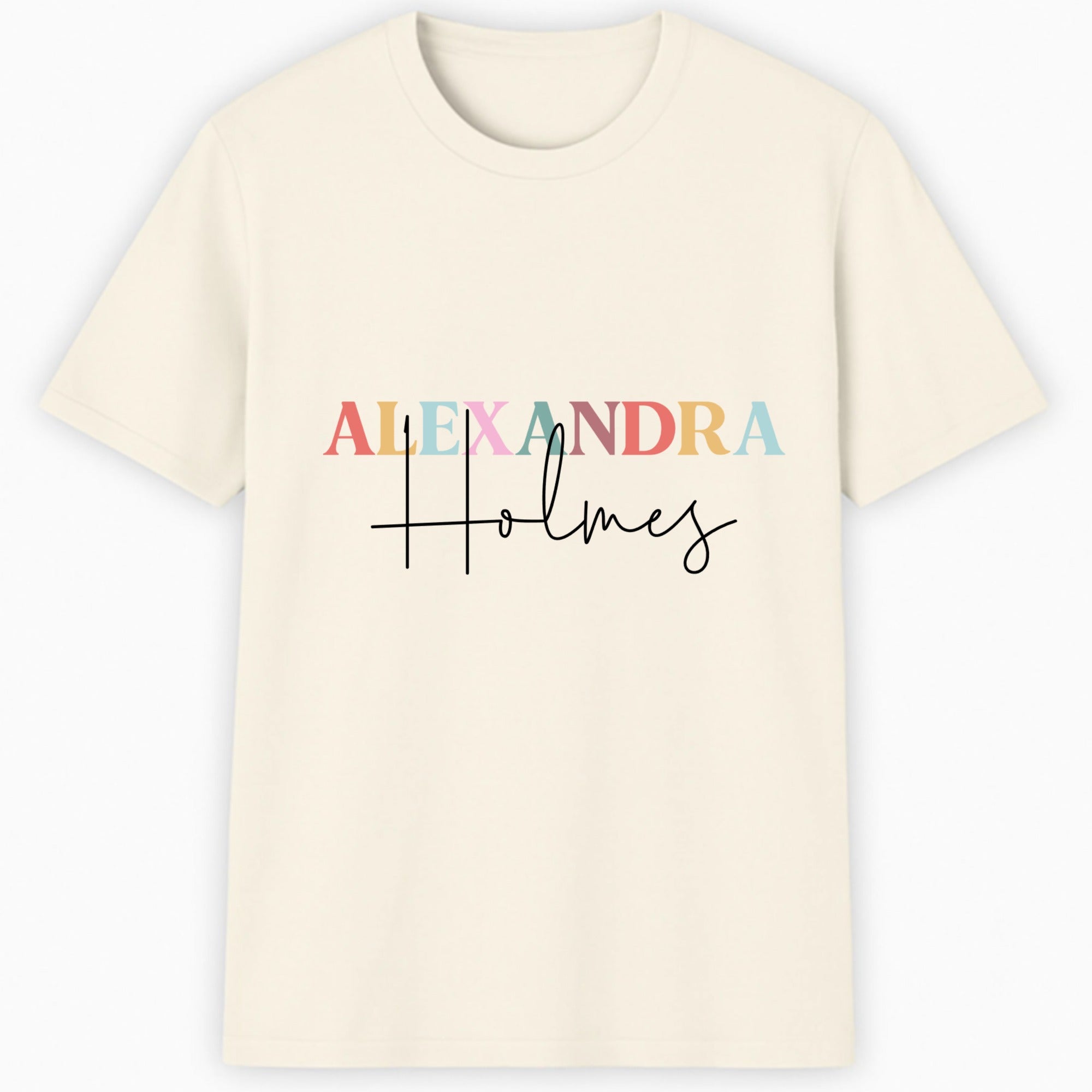 Colorful Name Classic T-Shirt hero product mockup