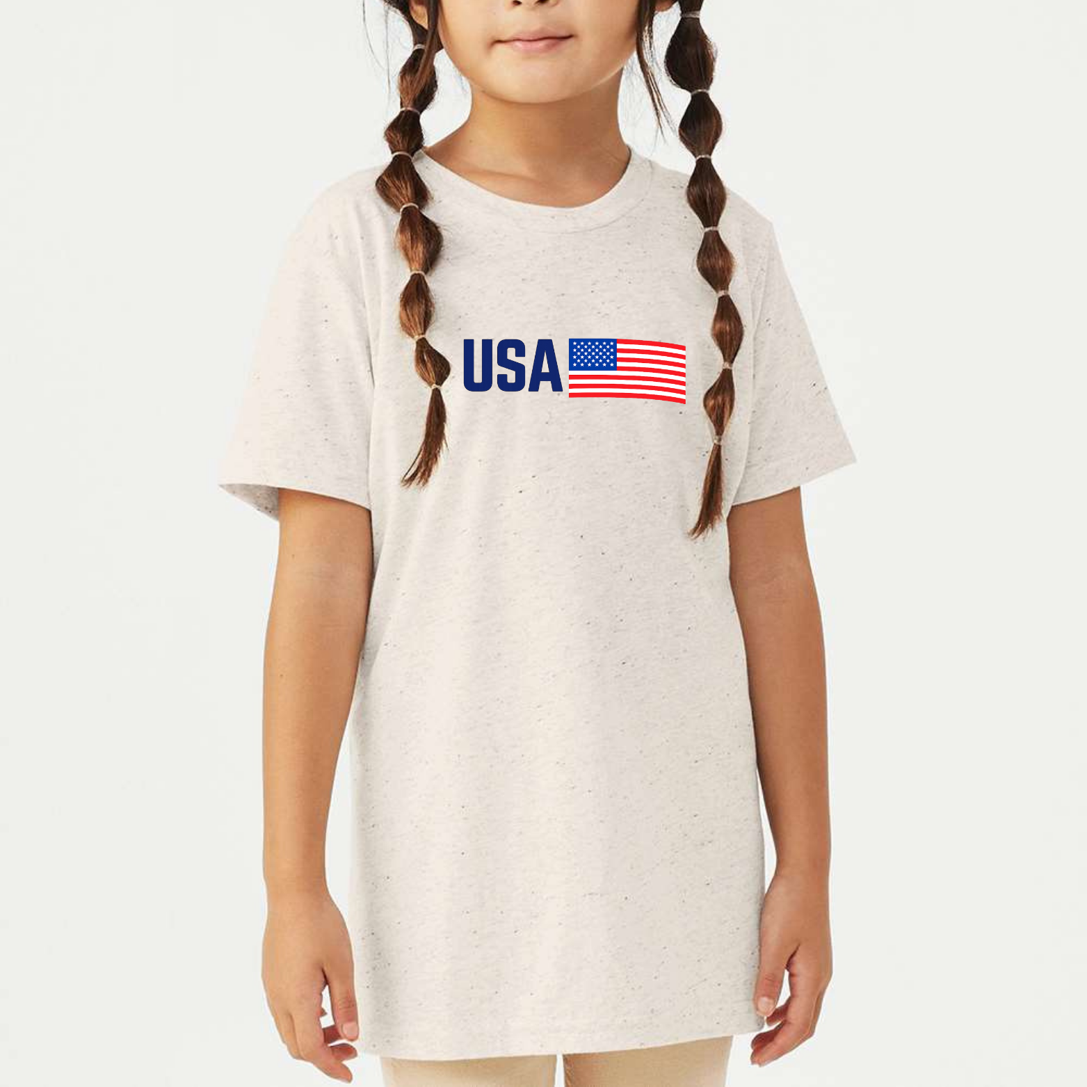 USA Youth Triblend Tee - White front mockup