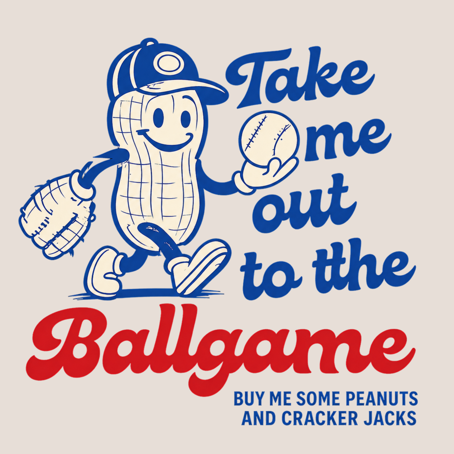 Take Me Out To The Ballgame Youth Triblend Tee - White design preview