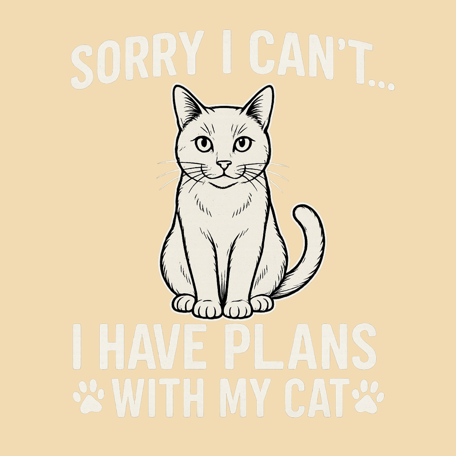Sorry I Can’t I Have Plans With My Cat Hoodie – Funny Cat Lover Graphic Sweatshirt – Cozy Pet Owner Gift