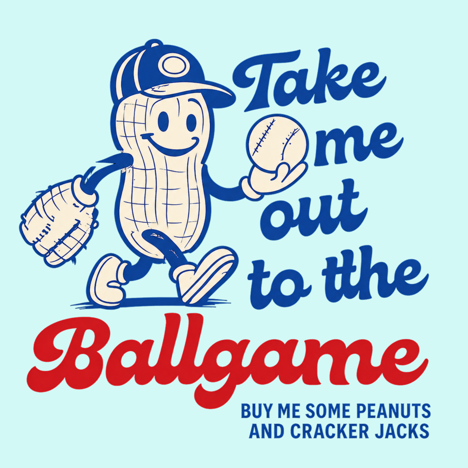 Take Me Out To The Ballgame Youth Triblend Tee - Aqua design preview