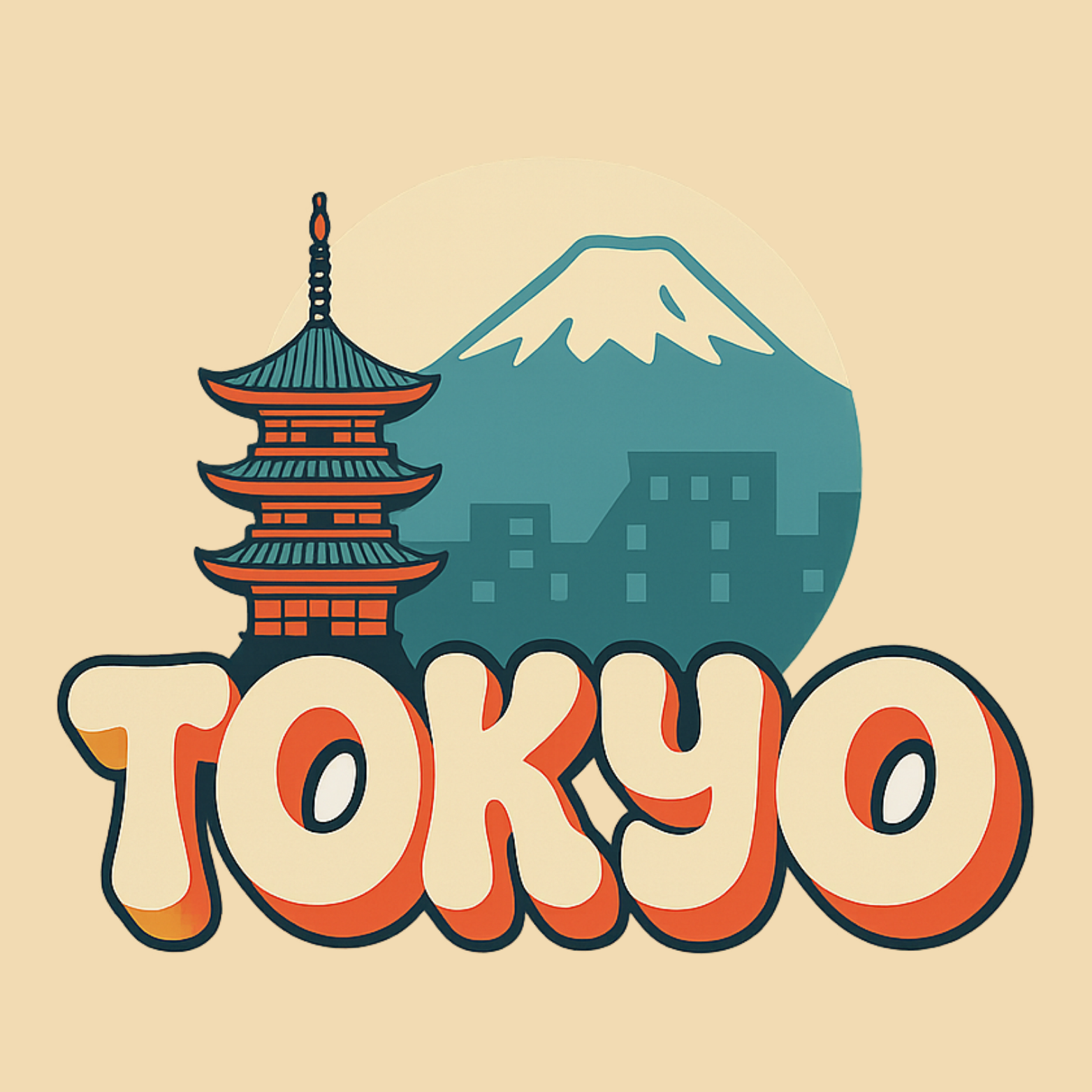 Tokyo Hoodie – Retro Travel Japan Graphic Sweatshirt – Mt. Fuji Cityscape Design
