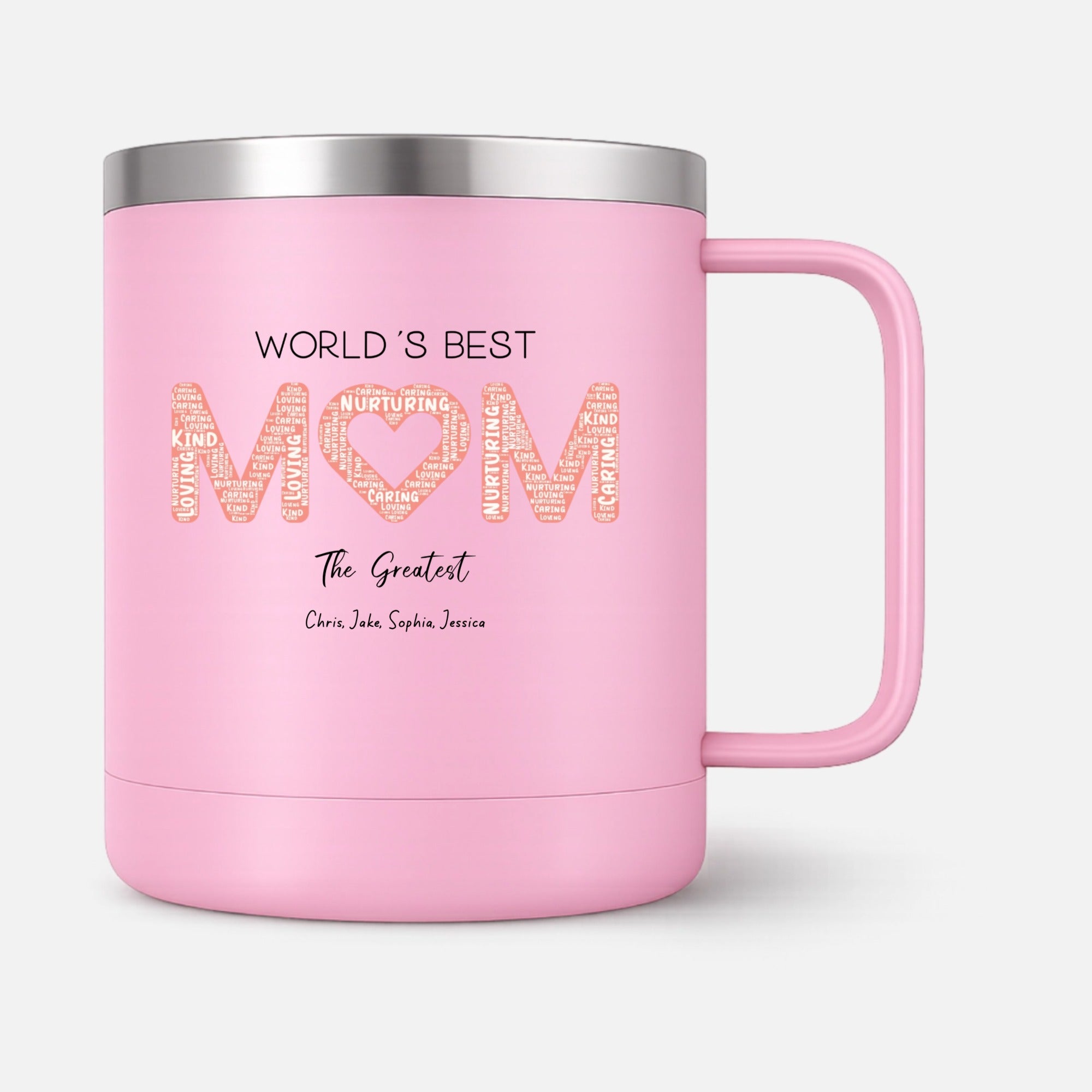 World's Best Mom Personalized Travel Tumbler hero product mockup