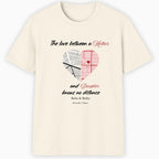 The love between... Classic T-Shirt hero product mockup