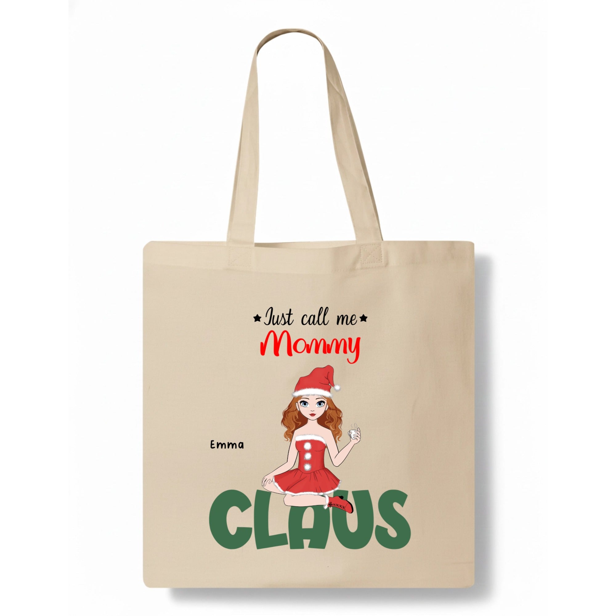 Just call me Mommy Claus Tote Bag hero product mockup