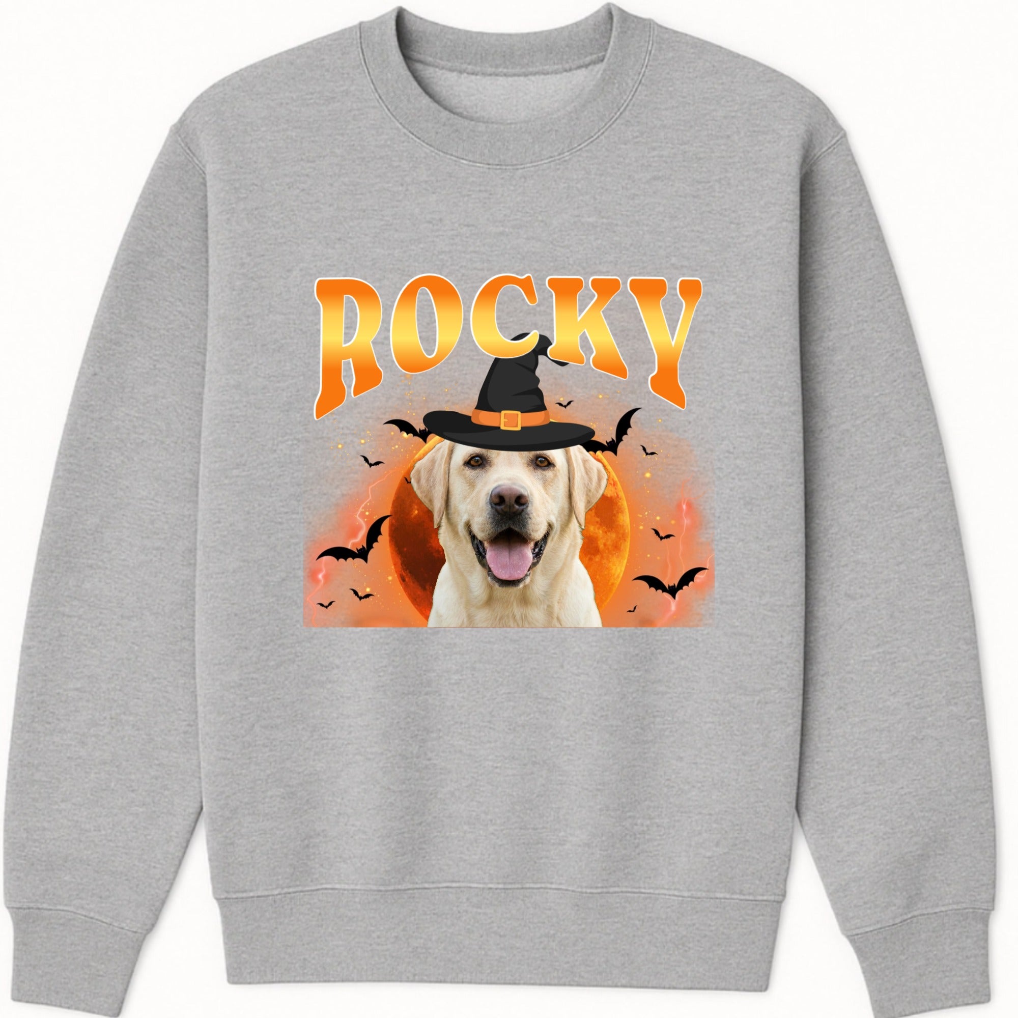 Halloween Bootleg Pet Portrait Sweatshirt hero product mockup