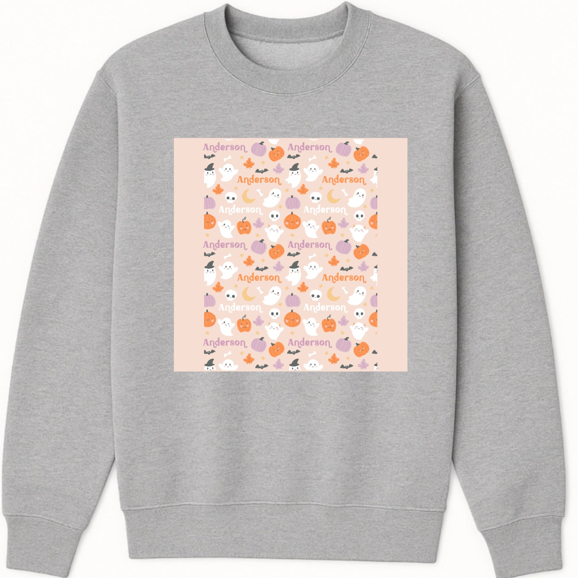 Cute Halloween Name Pattern Sweatshirt hero product mockup